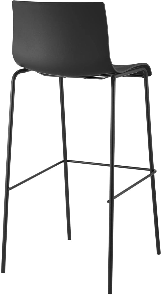 Set di 2 sgabelli da bar Hoover con struttura a 4 piedi in plastica nera 5