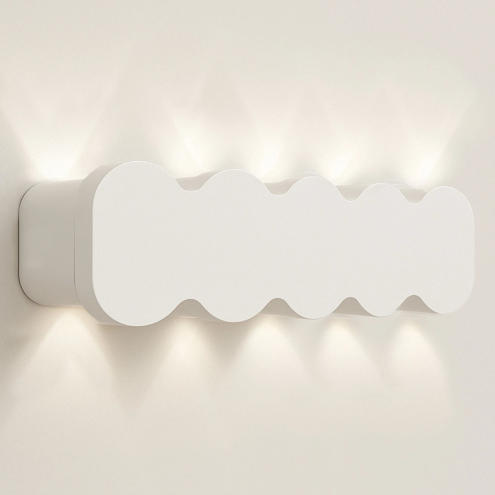 Applique da Muro LED 10Luci Bianco Freddo Esterno Interno Alluminio 26x8x3 cm Bianco