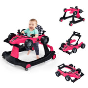 Primi passi 4 in 1 per neonati con altezza e velocit¨¤ regolabili, Primi passi a spinta con carillon con luci Roseo-Primi passi