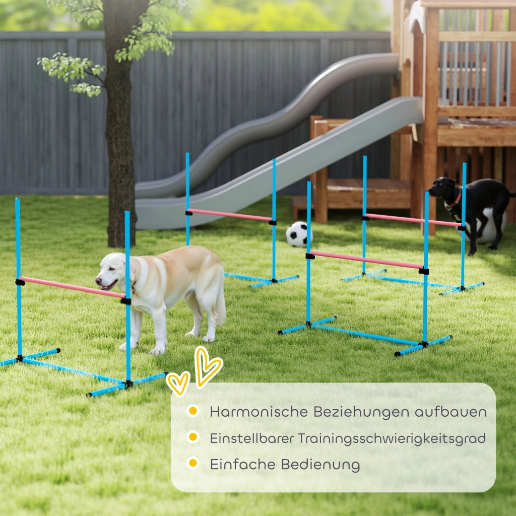 Set Agility per Cani 4 Pezzi ¨C zephmum ¨C Blu 99x65x94 cm