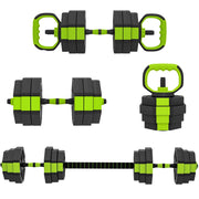 Mancuernas Ajustables 25 kg 6 en 1 ¨C zephmum ¨C Kettlebell Barra Soporte para Flexiones