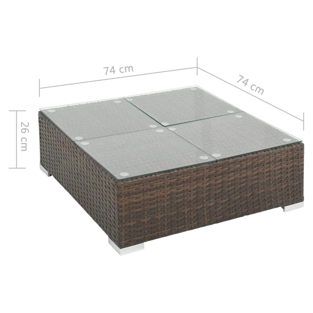Set di mobili da giardino mobili da esterno 7 pezzi con cuscini resina intrecciata marrone 02_0017301
