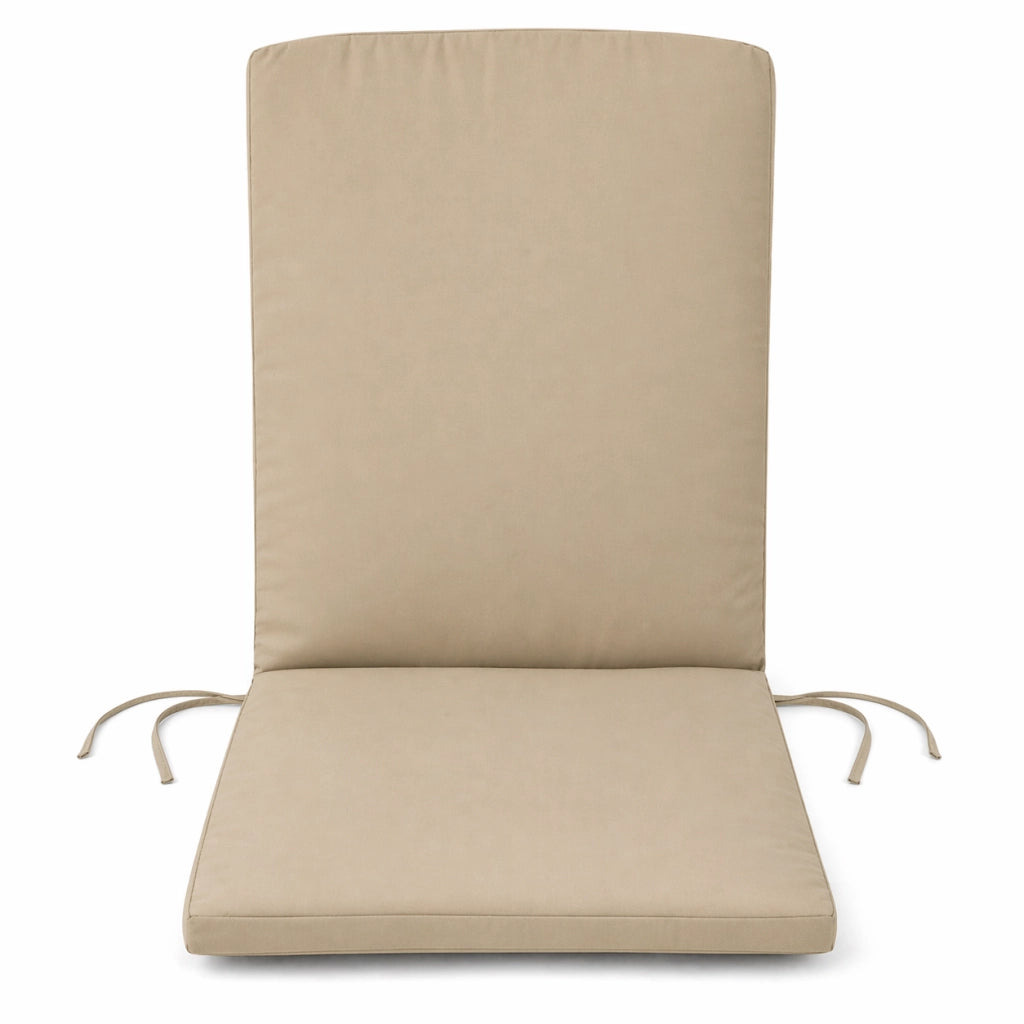 Cuscino con schienale per sedia 115x50 cm con Laccetti in poliestere - Beige