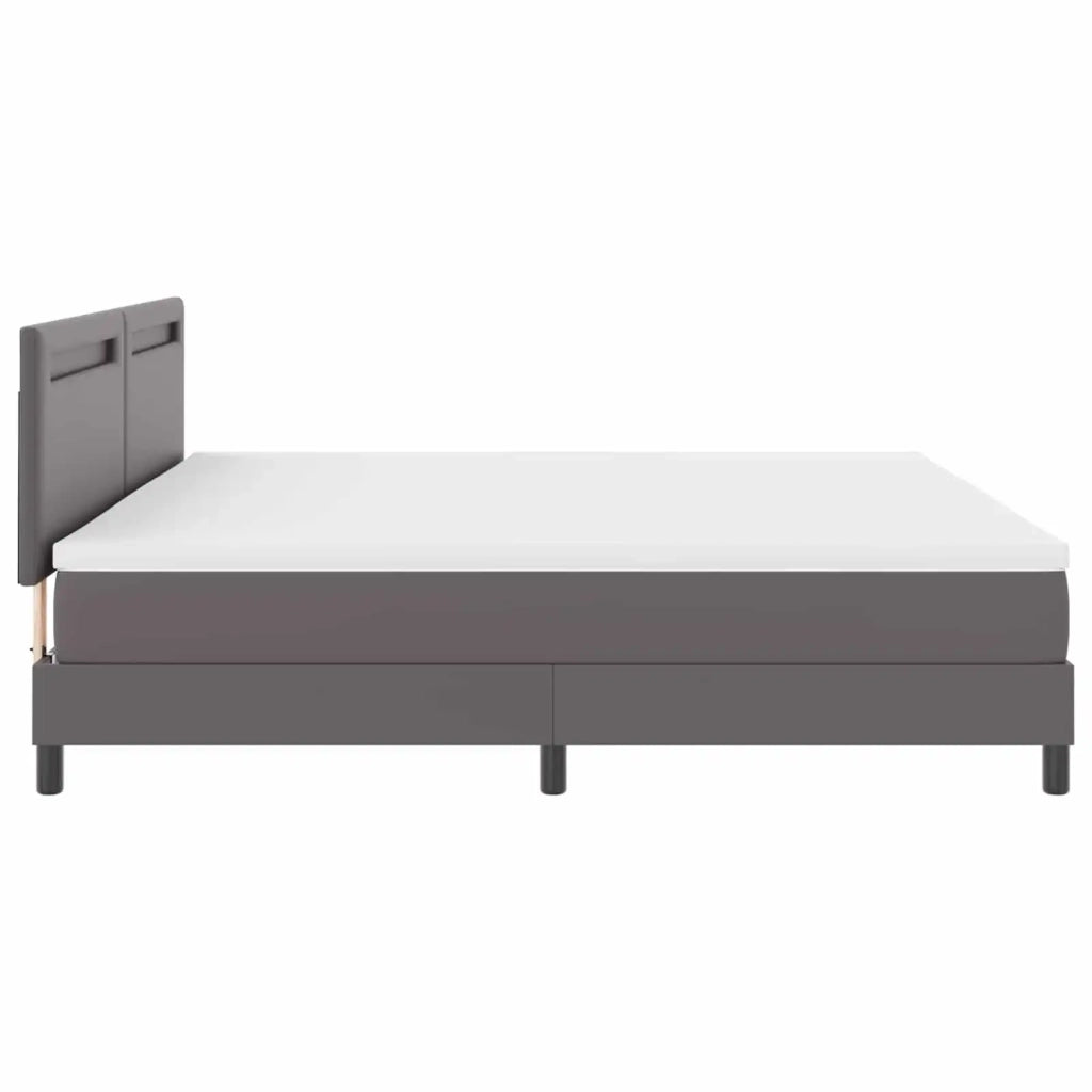 Letto a molle con materasso Grigio 200 x 200 cm Pelle sintetica 3339066