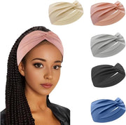 Bende Sportiva Plus - Bende sportive elastiche per yoga e sport - 5 Pacchetto di bende per capelli in diverse colori