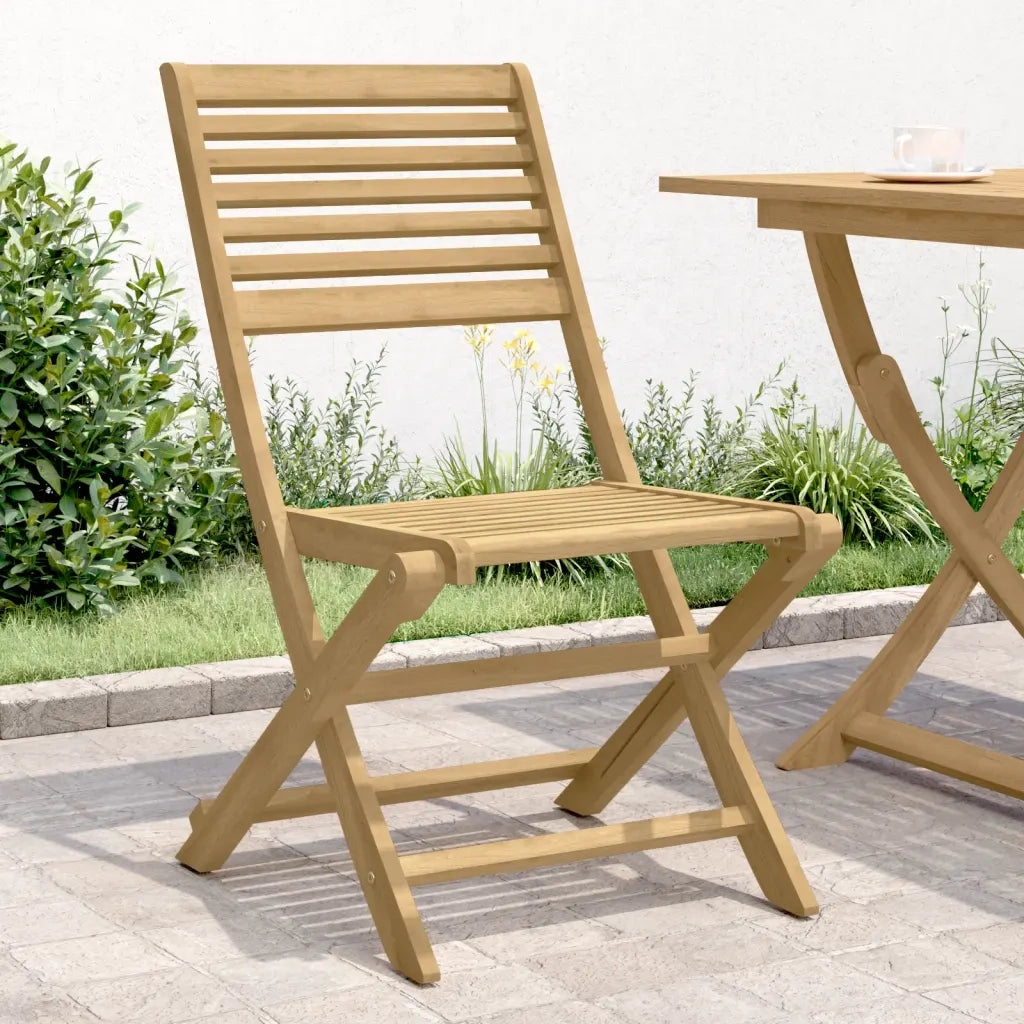 Sedie Giardino Pieghevoli 2 pz | Sedie da Esterno 48,5x61,5x87 cm Massello Acacia