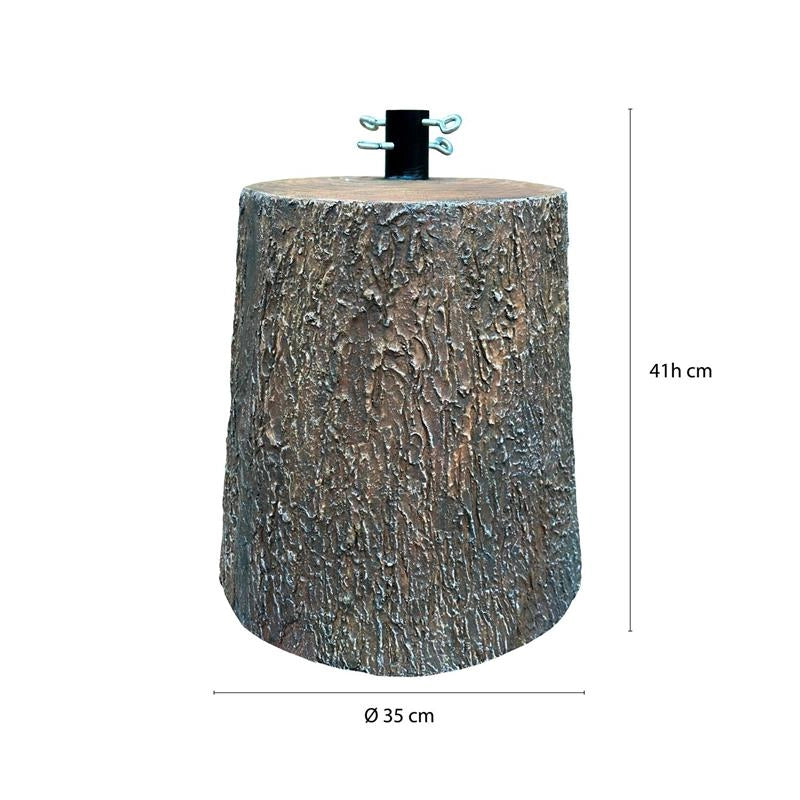 SUPPORTO BASE PER ALBERO DI NATALE  DA 150 A 240H CM TRONCO EFFETTO REALISTICO Ø35 X 35+6 CM - MARRONE CHIARO