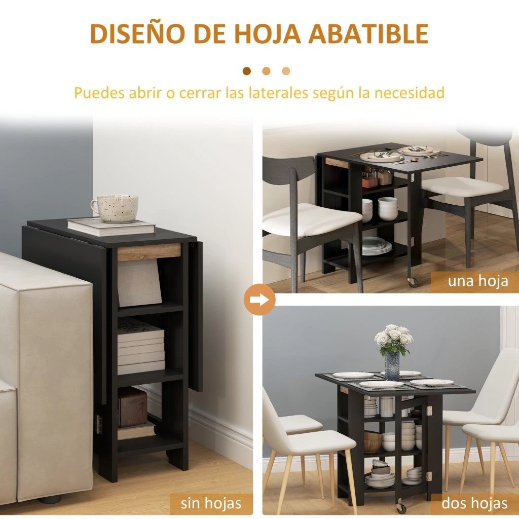 Tavolo da cucina pieghevole ¨C zephmum ¨C nero 120x60x75 cm