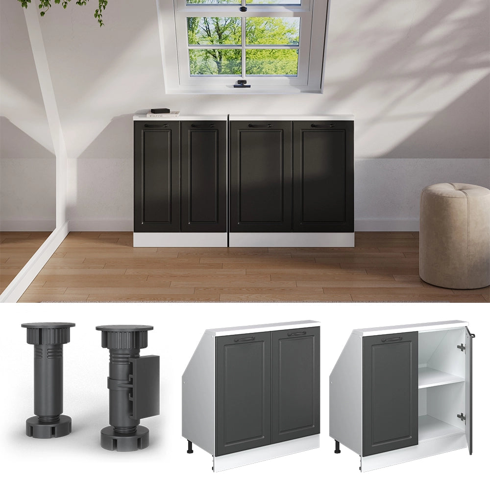 Vicco Mobile sottotetto Antracite casa di campagna/bianco con 2 porte