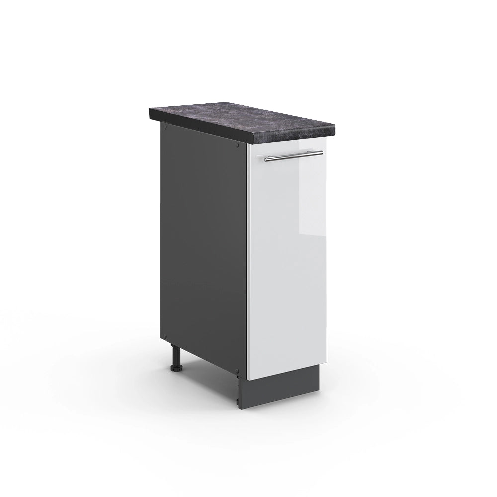 Armadio cucina dispensa alto Fame-Line Bianco lucido/Antracite 30 cm, PL Antracite Vicco