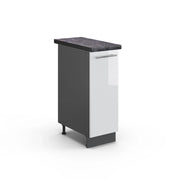 Armadio cucina dispensa alto Fame-Line Bianco lucido/Antracite 30 cm, PL Antracite Vicco