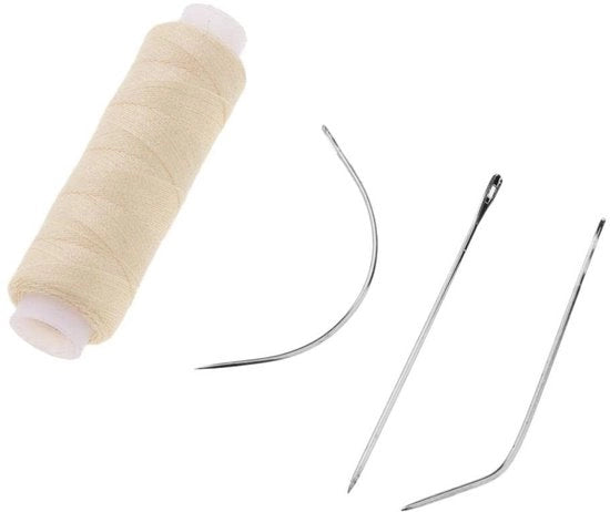 Set di ago per manutenzione - 3 ago a forma J, I e C - per cucire, decorare, estensioni capellari e parrucche