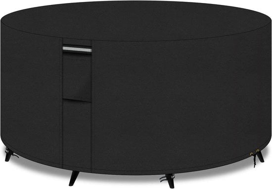 Telaio Ronde per Tavoli con Aperture di Ventilazione in Tessuto 600D Oxford - Impermeabile, Resistente al Vento, Anti-UV (130 x 71 cm, Nero)