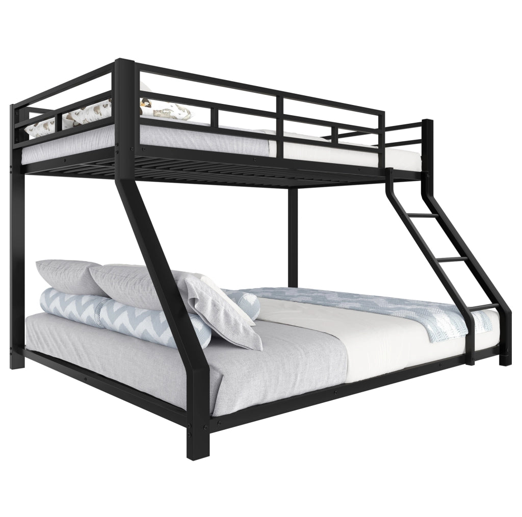 Letto a castello in metallo nero 90x200/140x200 cm