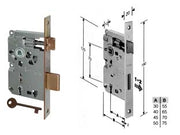 SERRATURA A BUSSOLA RIDOTTA DA INFILARE BORDO QUADRO BRONZATO- - mm.50 bordo acciaio bronzato (B.00572.50.02) - 2 pezzi AGB