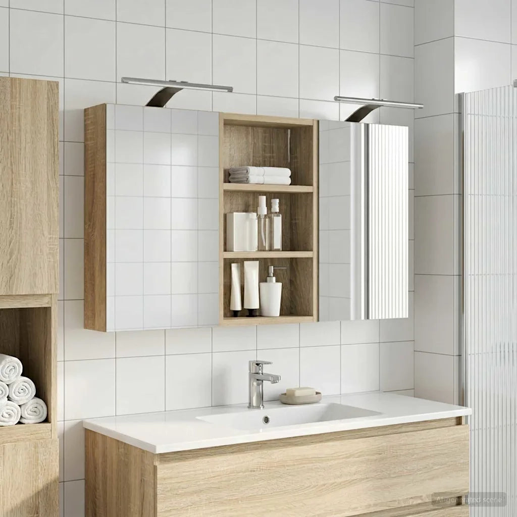 Set di Armadi da Bagno con lo scaffale 3 pcs 90 x 10,5 x 50 cm