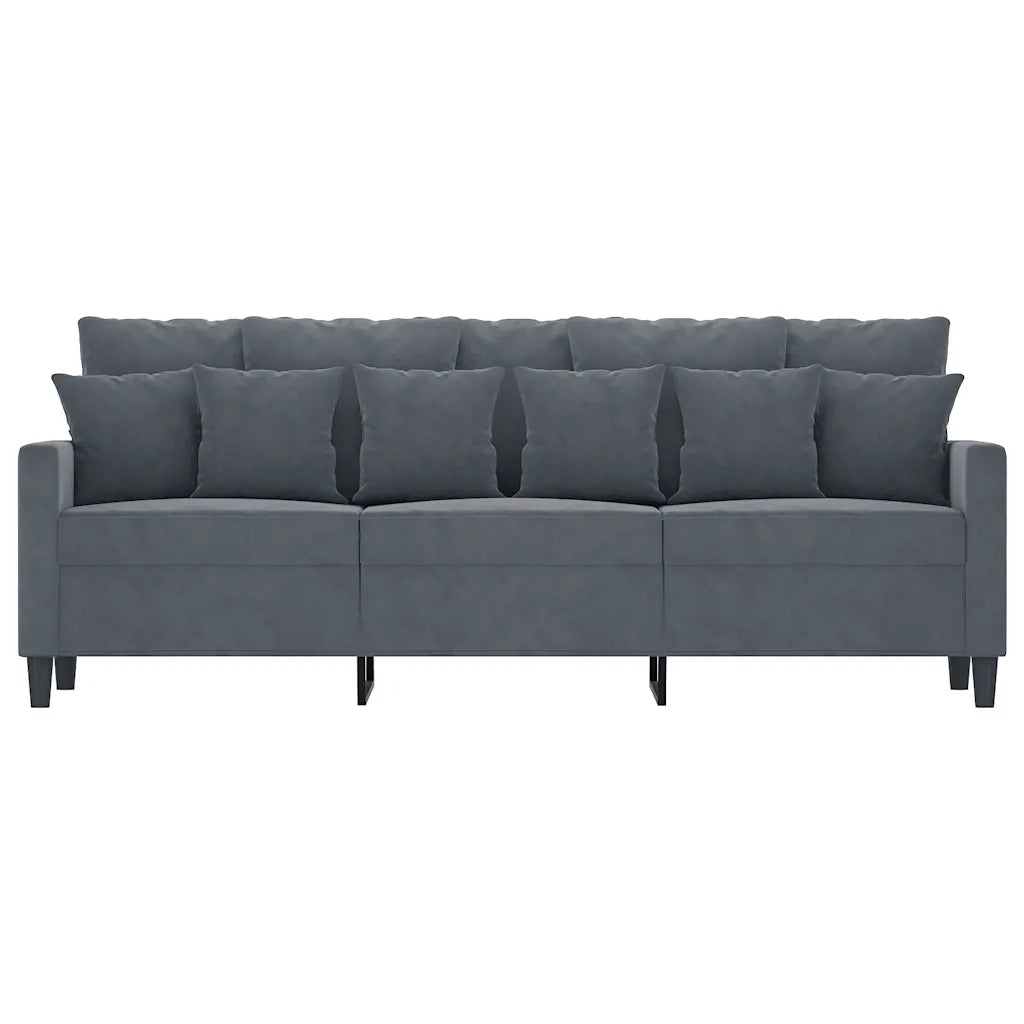 Divano a 3 Posti Grigio Scuro 180 cm in Velluto