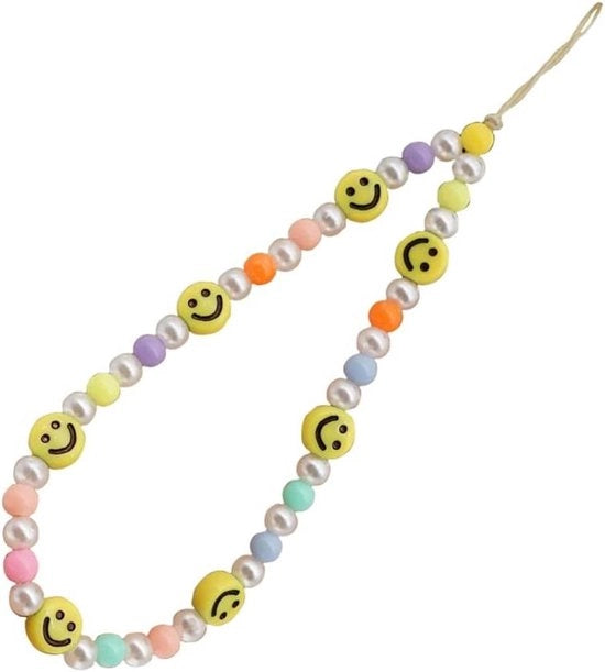 Cintura per smartphone con perle acriliche colorate e sorriso stellare