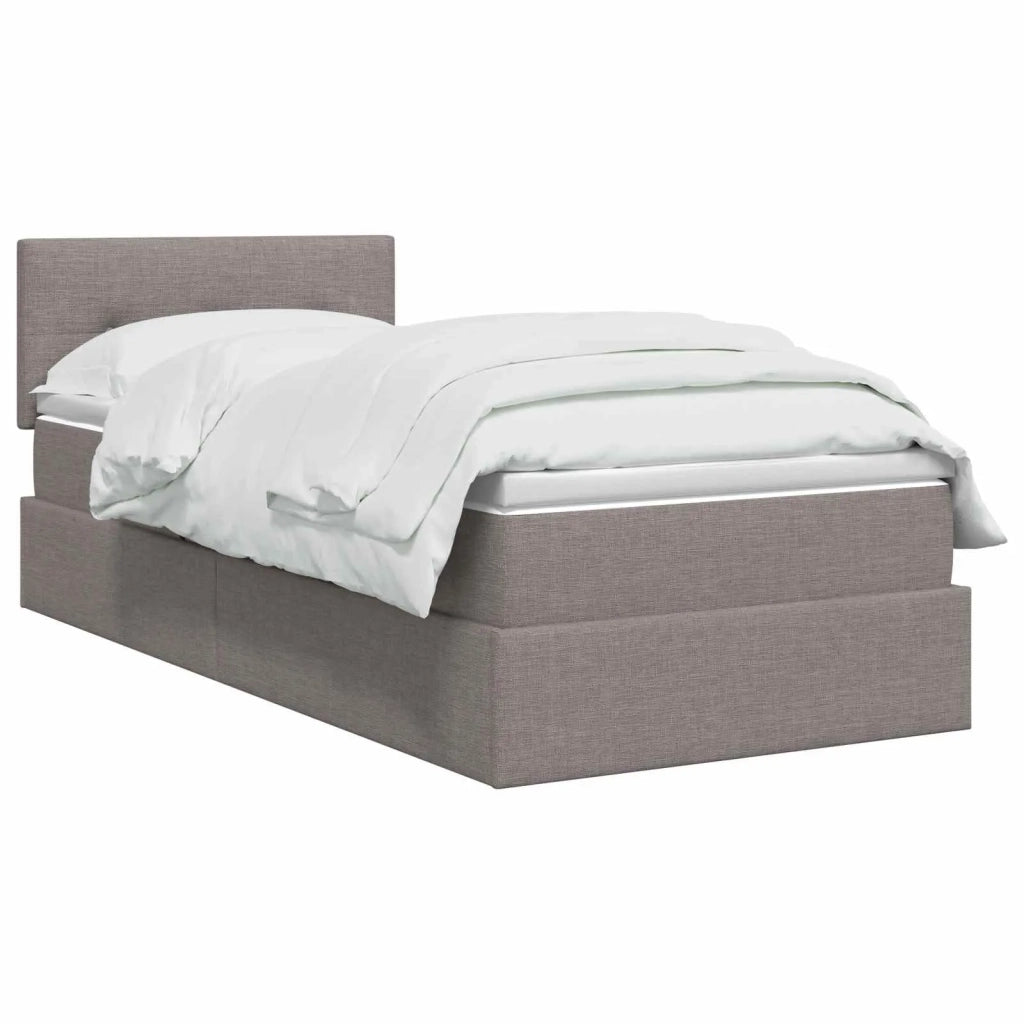 Letto con contenitore LED e materasso Tortora 100 x 200 cm 3459045