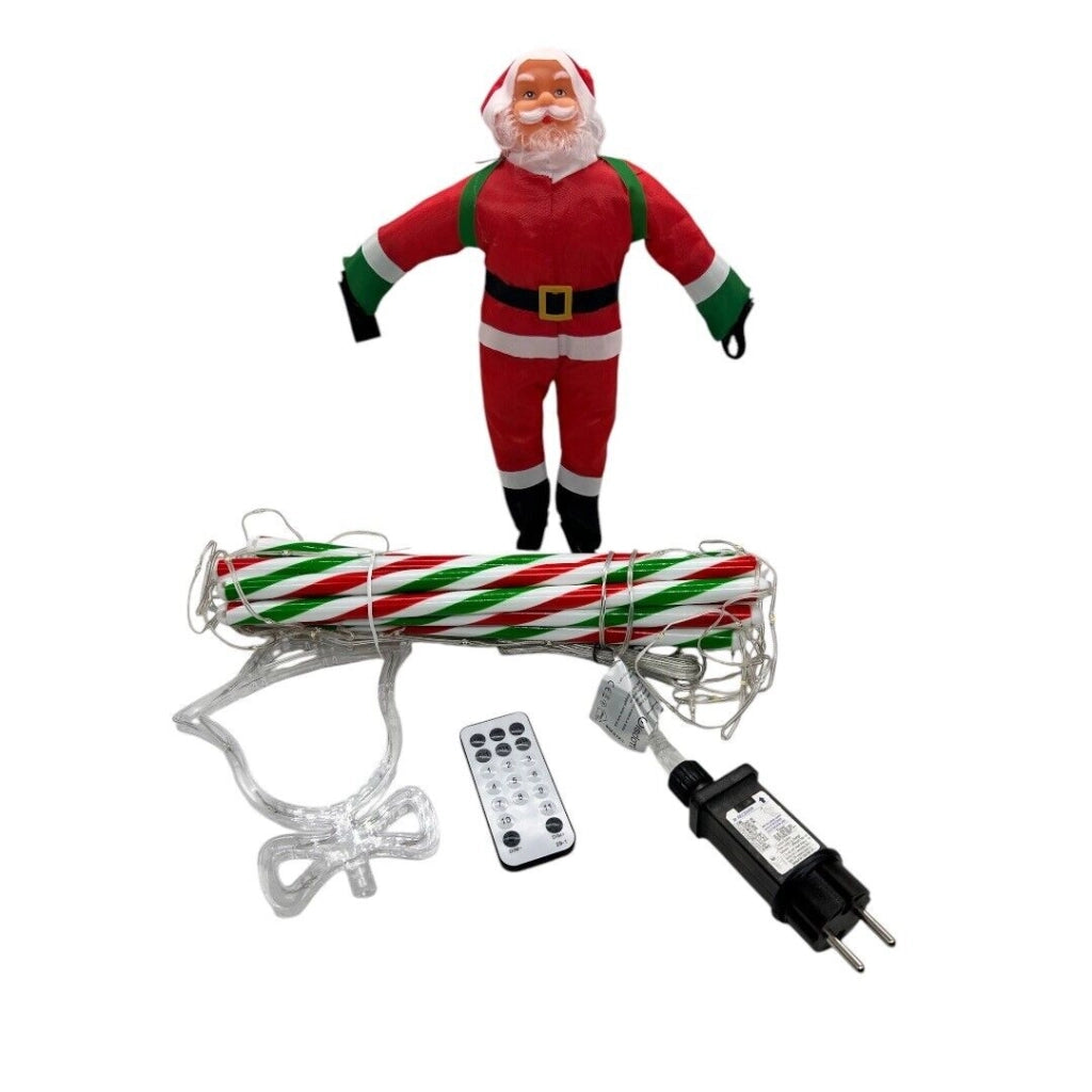 Babbo Natale su scala luminosa a LED per decorazioni natalizia luci calda fredda