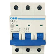 Chint nb1-63 interruttore magnetotermico 3p curva c 6ka guida din *** ampere 40 ampere, confezione 1