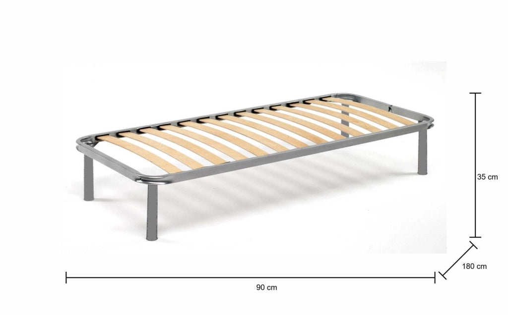 Rete letto singolo Amammata, Rete ortopedica in multistrato di betulla a 13 doghe, 100% Made in Italy, cm 90x180h 34