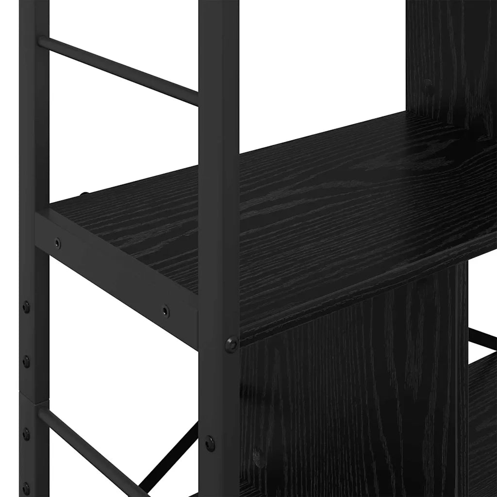 Libreria-Scaffale per Libri-Mobile di Stoccaggio Rovere Nero 75 x 30 x 123,5 cm Legno multistrato