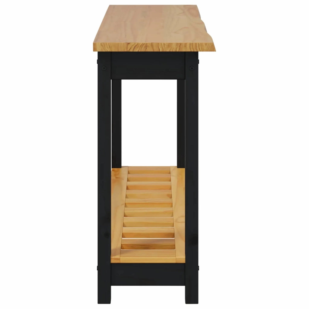VidaXL Tavolo consolle con lo scaffale EKAI Nero 112 x 35 x 76 cm 42037017