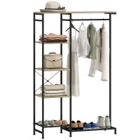 Supporto da Ingresso, Asta per Abiti, Scaffale Scarpe Spazio Archiviazione Rovere