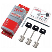 CISA 06522 New Cambio Facile Kit Chiavi per Serratura Ricifrabile 3 Chiavi Lunghe 64 mm con Attrezzo di Cambio colore Nero