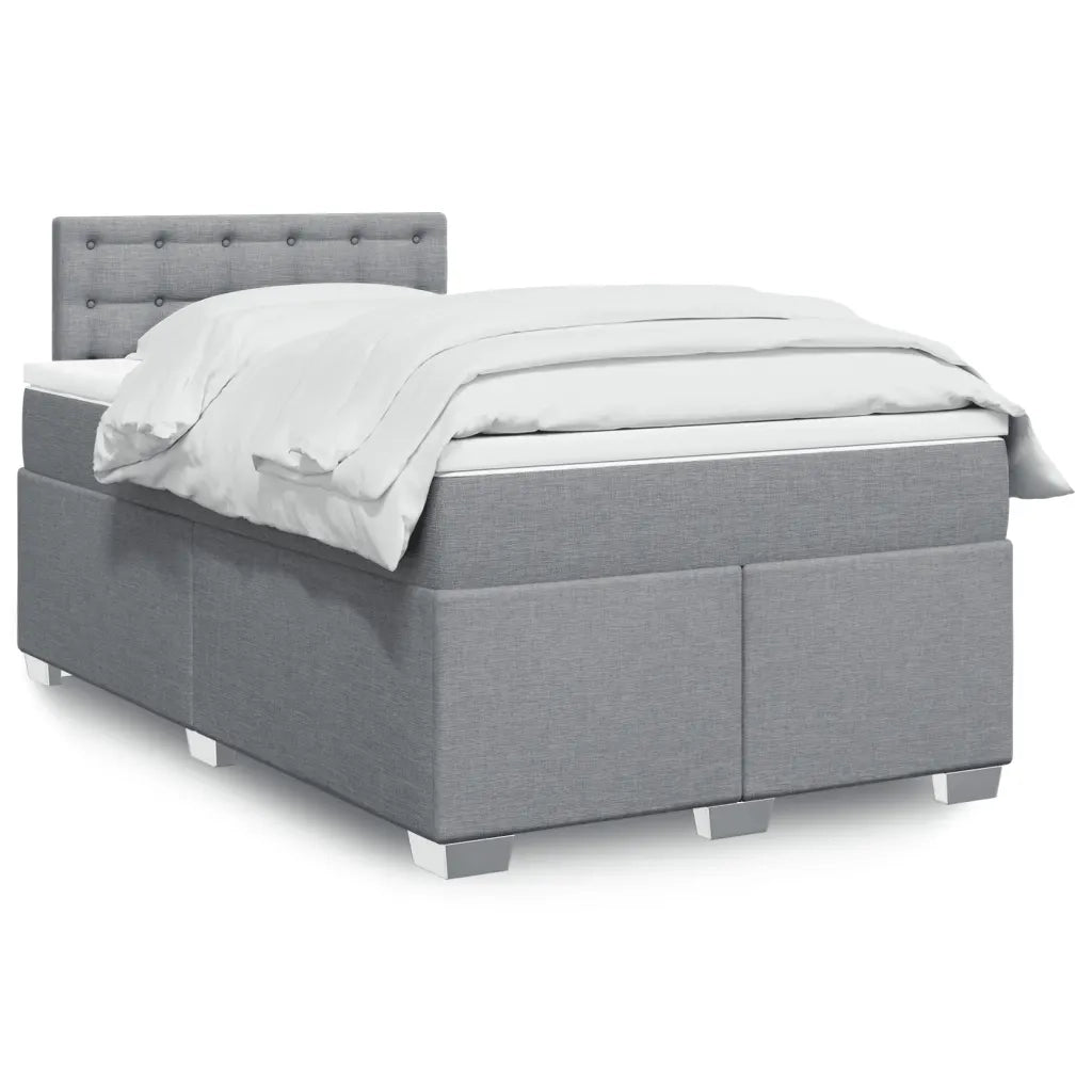 Giroletto a Molle con Materasso Grigio Chiaro 120x200cm Tessuto