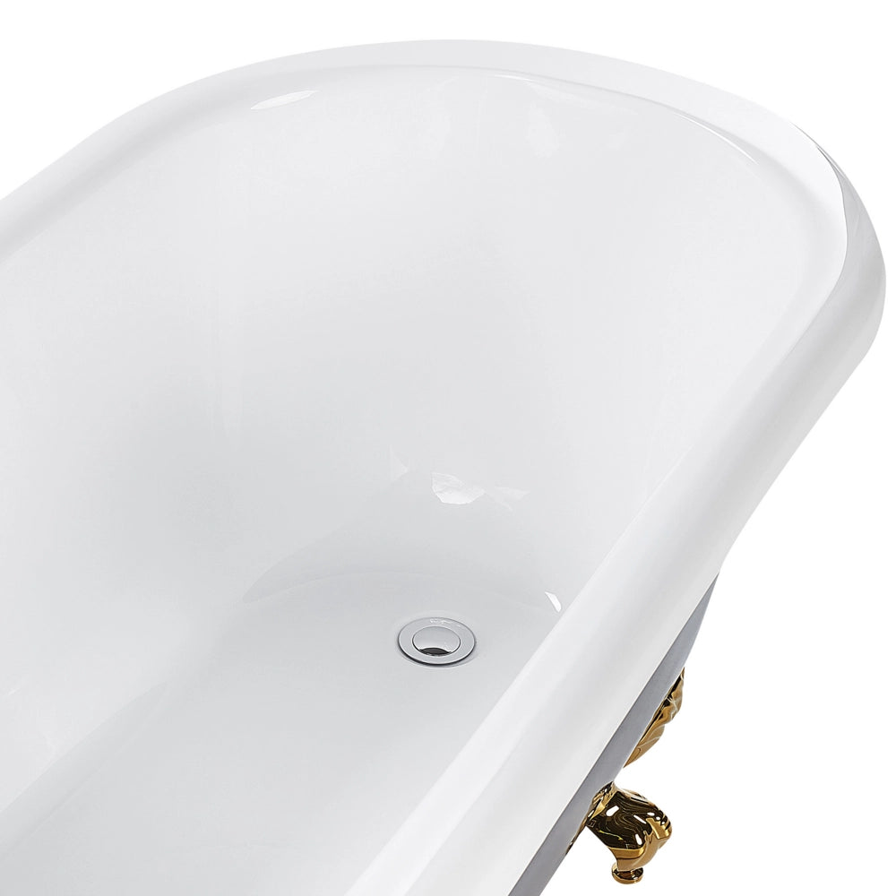 Vasca da bagno in acrilico sanitario blu e dorato 150 x 77 cm vasca autoportante con piedini design retrò tradizionale