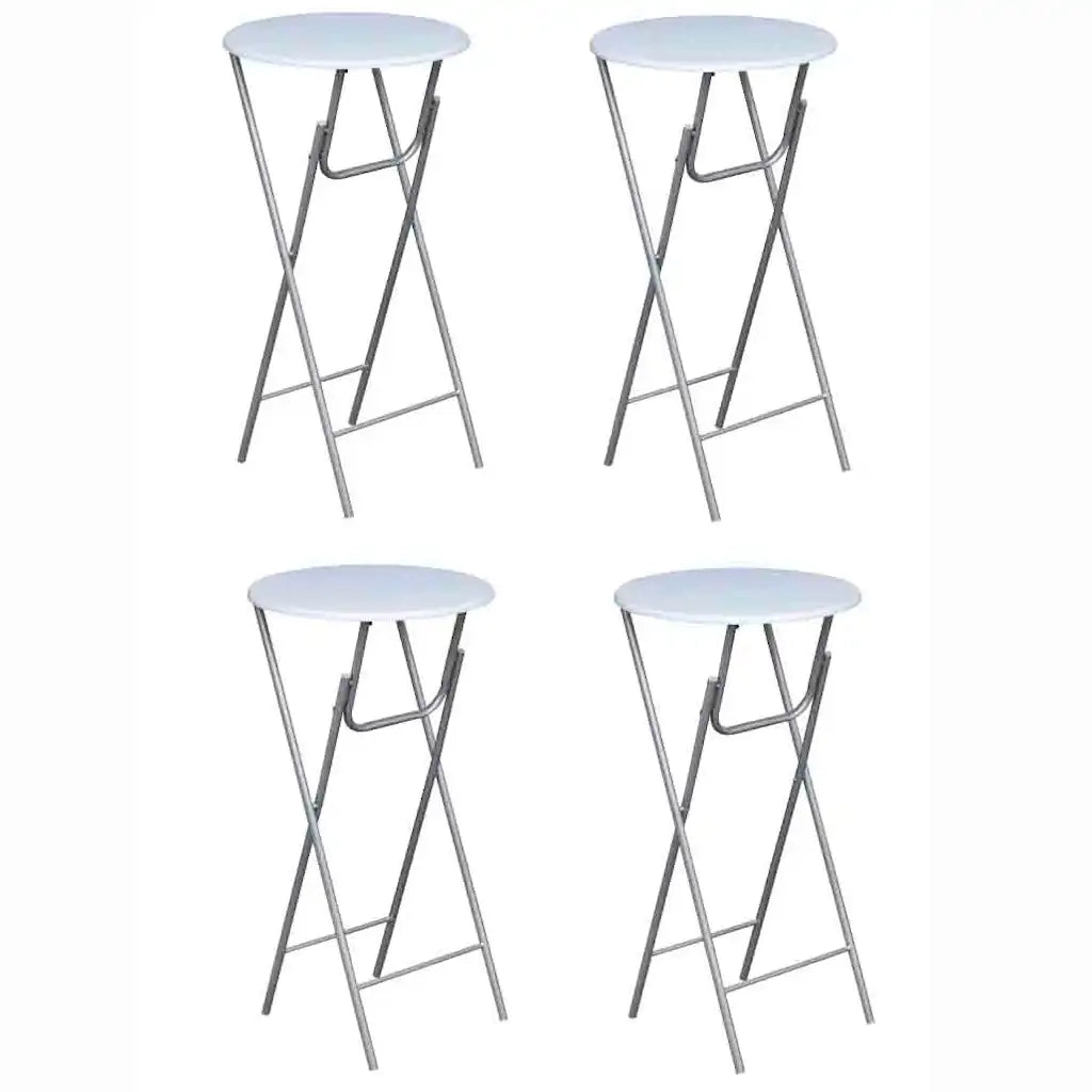 Tavoli da Bar Set 4 pz con Ripiano in MDF Bianco 60650
