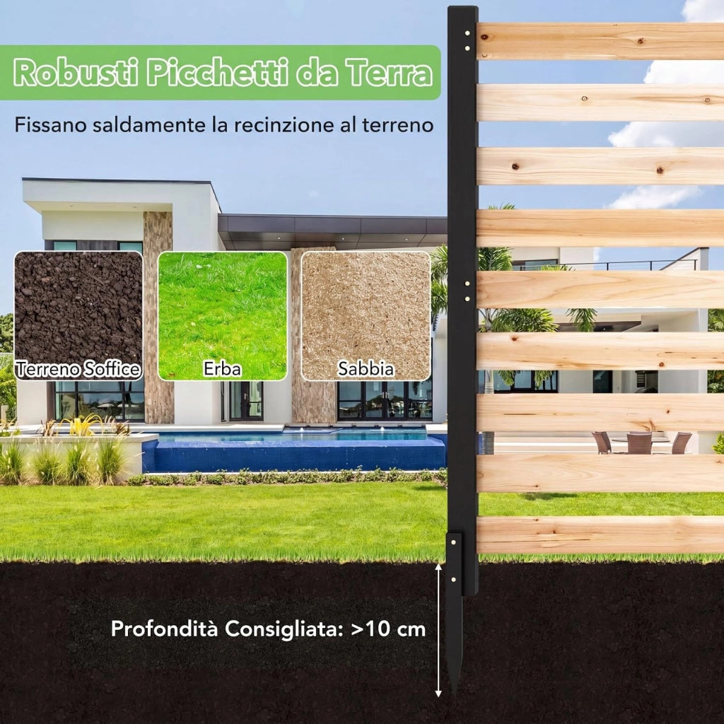 Recinzione da Giardino in Legno Massello, Schermo per Privacy da Esterno Regolabile, Pannelli Privacy da Giardino per Condizionatore e Bidoni della Spazzatura e Divisorio di Spazio (Legno)