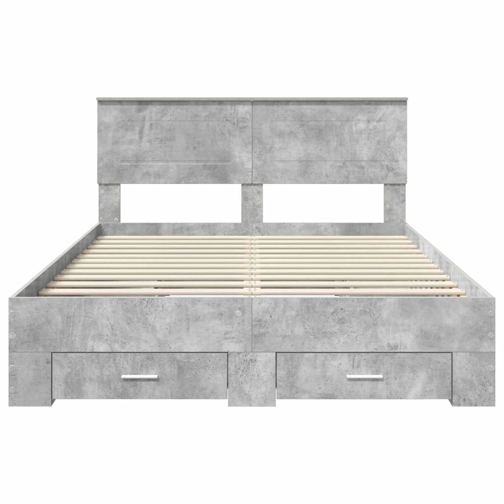 Struttura del letto con testiera Grigio cemento 140 x 200 cm 3408266
