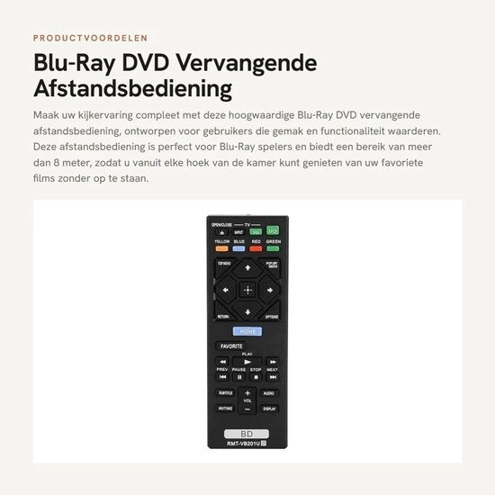 Afstandsbediening per cavo per Blu-Ray compatibile con BDP-S3700/BPD-BX370 - BDP-S1700 - fino a 8 m