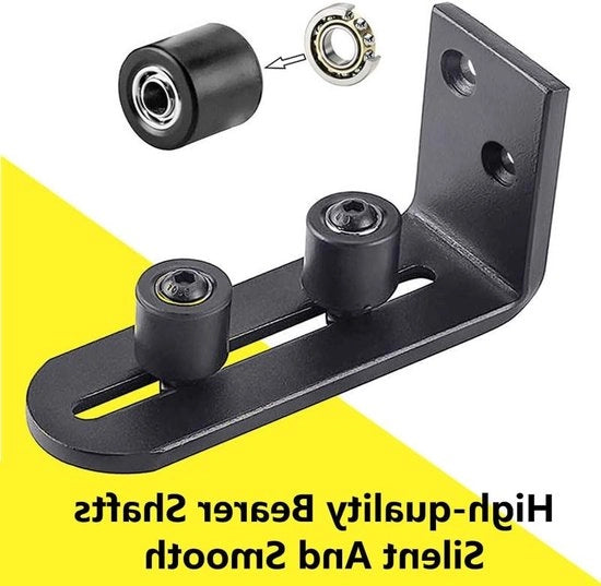 Porte Scorrevoli - Guida Roller Regolabile - Nero - Guida per Pavimento - Per Tutte le Dimensioni delle Porte - 2 Pezzi