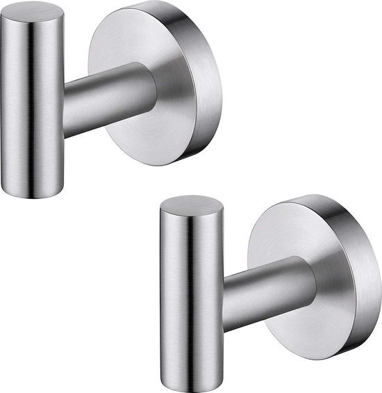 Hanger per asciugamano, support per asciugamano, ganci per abbigliamento, ganci per armadio, in acciaio inossidabile, ganci per bagno e cucina, ganci, 2 pezzi, laccati
