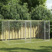 vidaXL Gabbia per cani Argento 400 x 200 x 200 cm Acciaio zincato