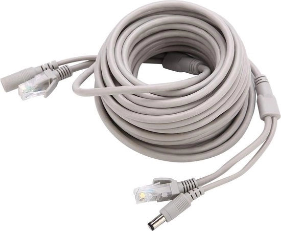 Cavo Ethernet Cat-5 15M Estensione di potenza Due in Uno con Rj45 + DC - Cavo Ethernet per CCTV Cavi per IP-camera Sistema NVR.