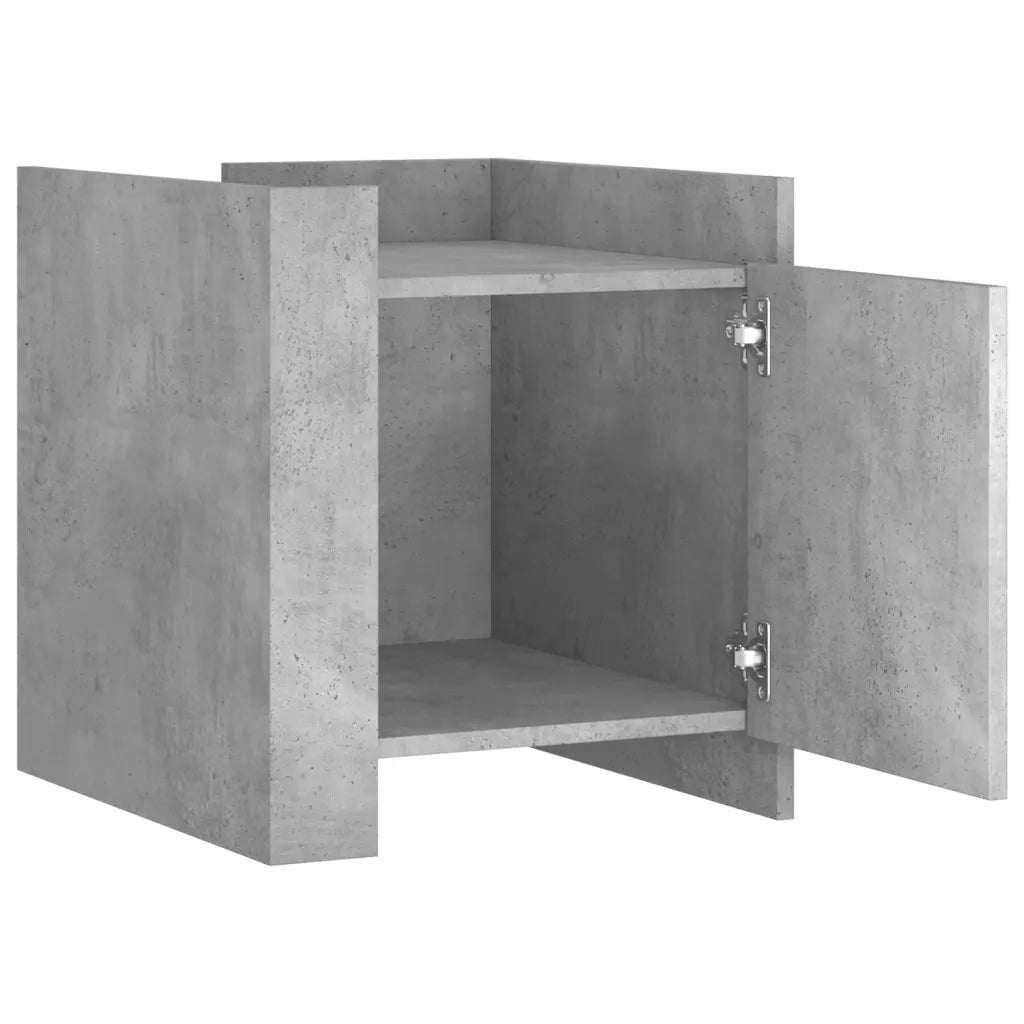 Comodino | Armadio da Notte | Mobiletto da notte Grigio Cemento 45x50x50 cm in Truciolato