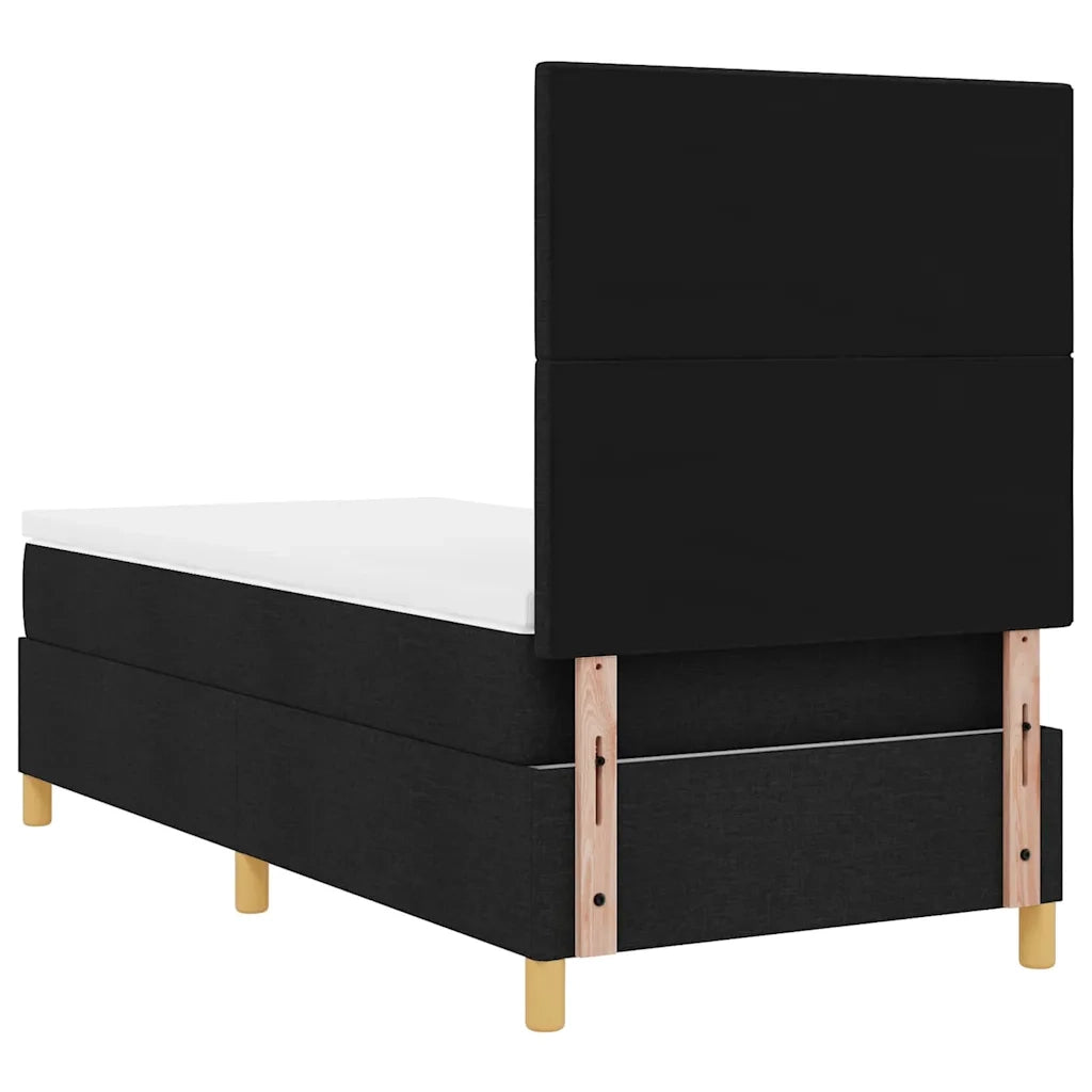 Letto a Sorgente LED con materasso Nero 100 x 200 cm Tessuto 3343077