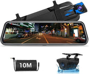 Cassa di ripresa per auto - con retrovisore - 24cm - 10m cavo - touchscreen - Full HD - 1080p - per auto - 170° angolo di visuale - modalità parcheggio - modalità registrazione continua - visione notturna eccezionale - sensore G - nero