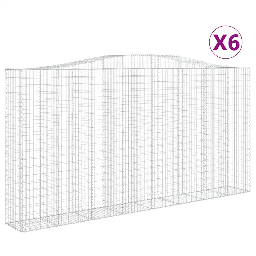 Cesti Gabbioni ad Arco 6 pz 400x50x200/220 cm Ferro Zincato 3146025