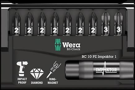 Wera 05057684001 punta per cacciavite 9 pz
