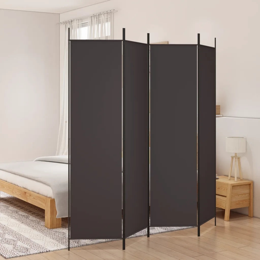 Divisorio a 4 Pannelli Marrone 200x200 cm in Tessuto 350183