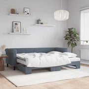 vidaXL Divano Letto Estraibile Materassi Grigio Scuro 80x200cm Velluto