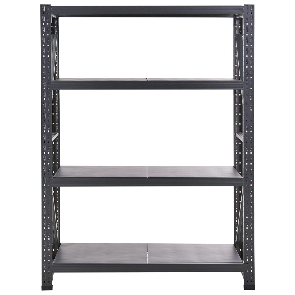Scaffale moderno in metallo per esterni 4 ripiani nero 150 cm giardino garage