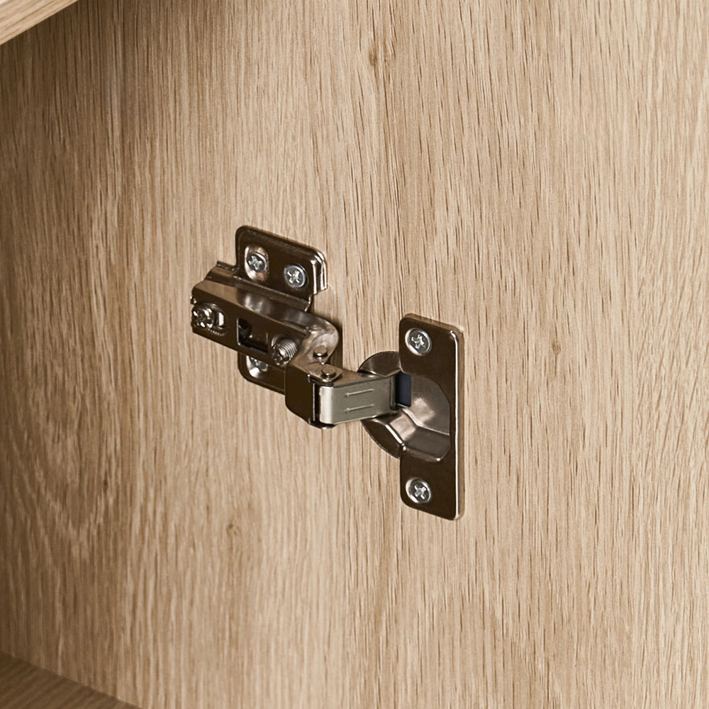 Scarpiera a 2 scomparti con 1 cassetto aggiuntivo in legno MDF melaminico con specchio colore marrone chiaro
