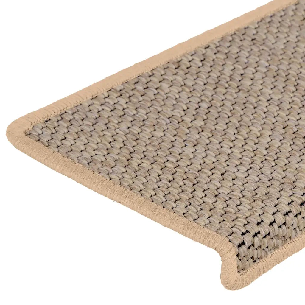 Tappeti Adesivi Scale Aspetto Sisal 30pz 65x21x4cm Beige Chiaro 3365892